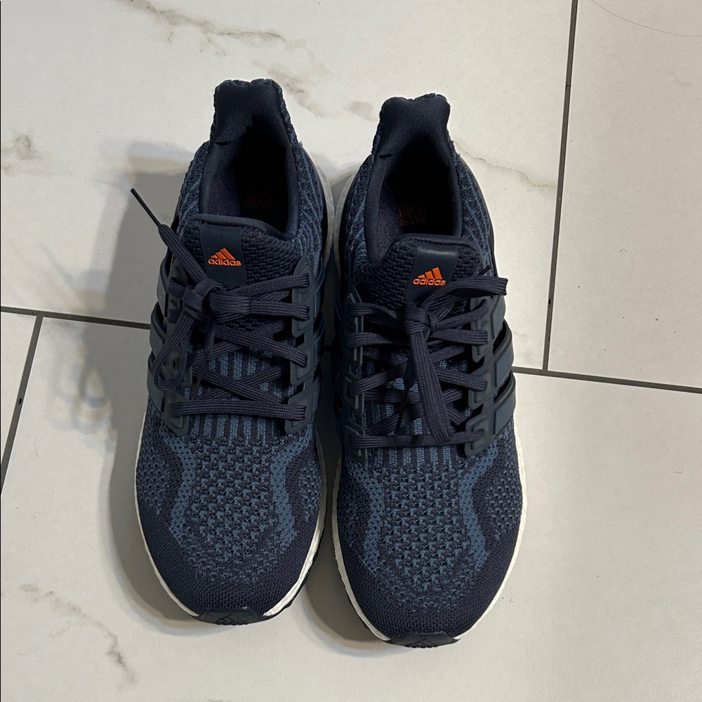 Adidas Dark Blue Sneakers with Orange Logo - New Without Tags